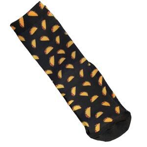 Vicky Life Black Taco Fun Novelty Crew Socks Small 4-6